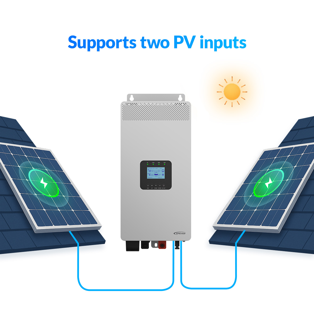 Onduleur solaire hybride MPPT  - Hybrid Solar Inverter 5.5Kw Mppt 48V avis et prix