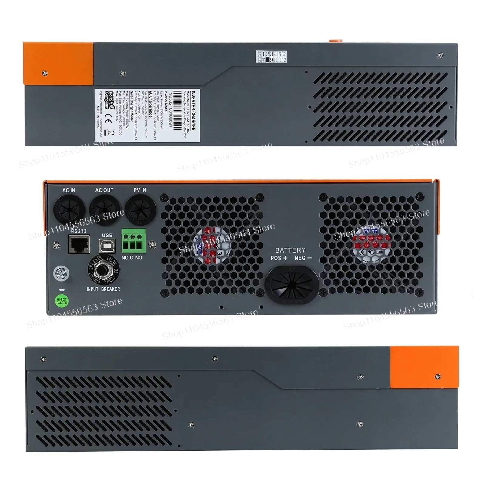 Onduleur solaire hybride triph - Hybrid Solar Inverter 5.5Kw Mppt 48V avis et prix