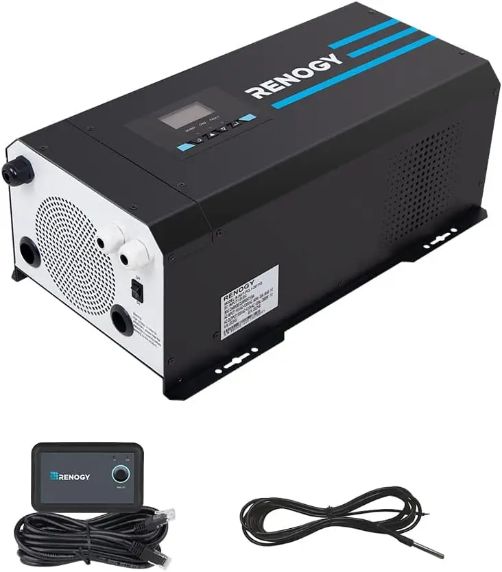 Renogy, onduleur-chargeur à on - Rv Pure Sine Inverter Charger 3000W 12V avis et prix