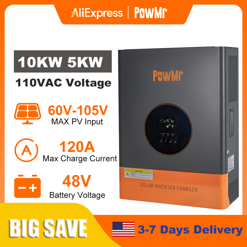 Onduleur biphasé PowMr 10KW 5K - Split Phase Inverter 10Kw 110V 220V avis et prix